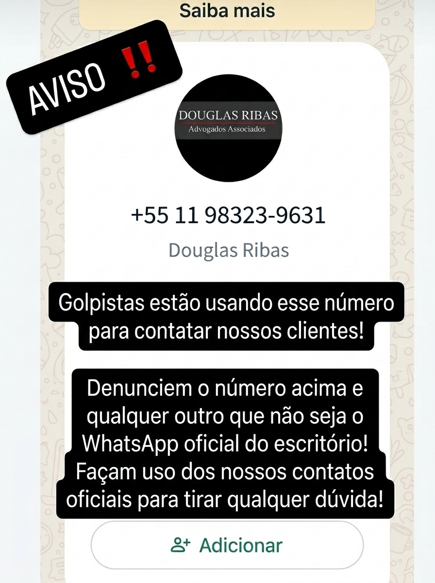Aviso: denunciem números que não sejam os oficiais do escritório